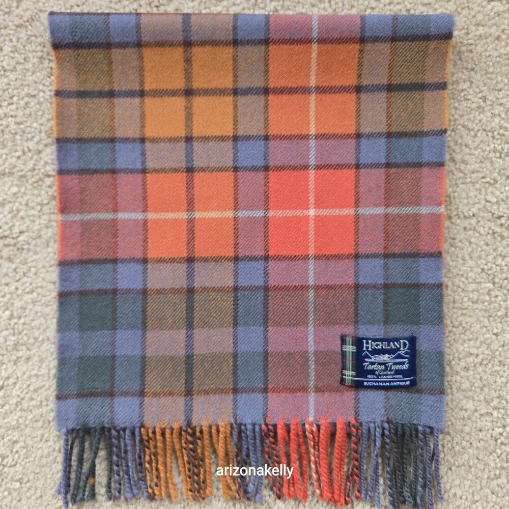 NWOT Highland Tartan Tweeds of Scotland Lambswool Antique Buchanan Plaid